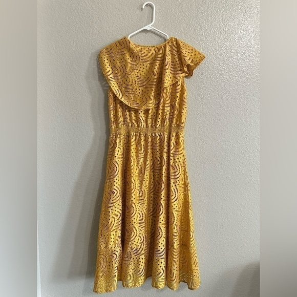 REBA Mustard Yellow Midi Dress Size M - Picture 3 of 8